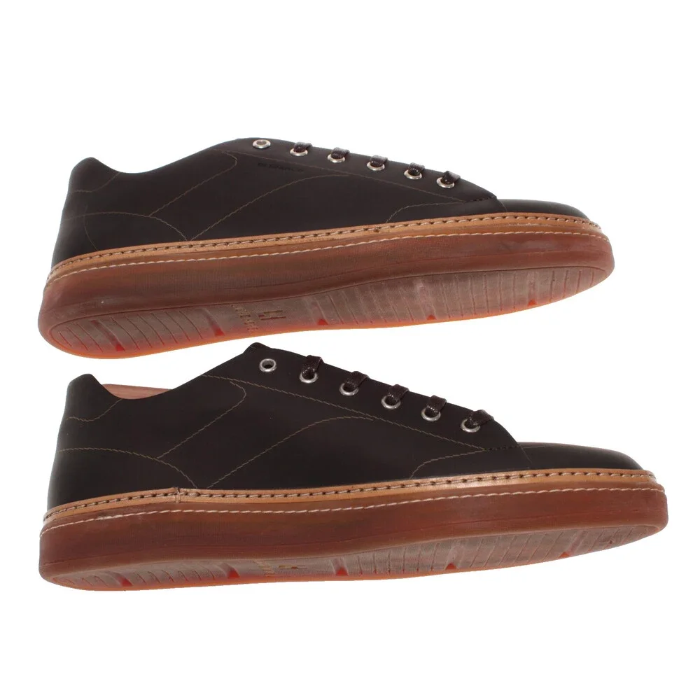 Di Bianco NWB Lace Up Sneakers Size 10 US in Dark Brown Made in Italy